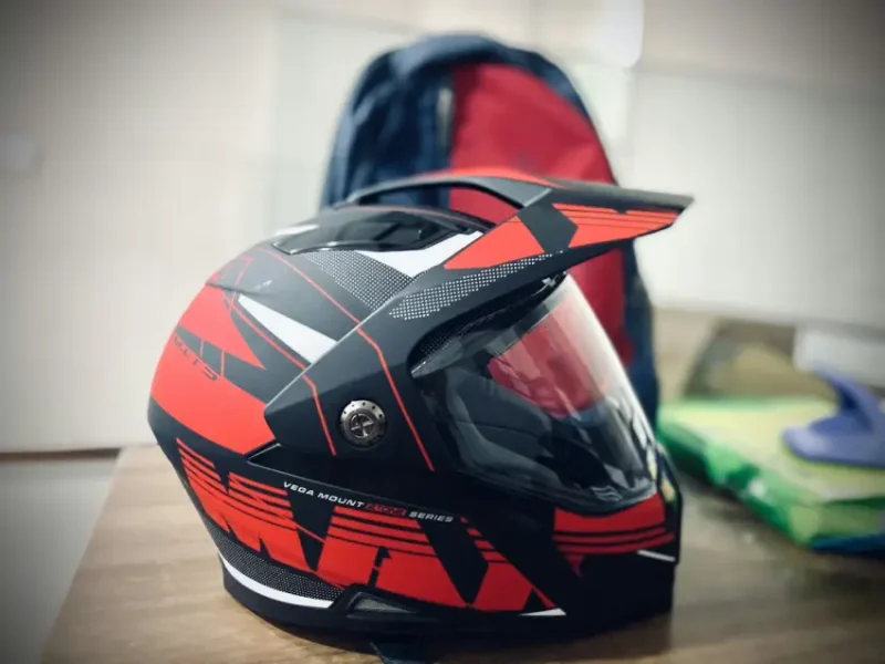 Helm Motor Full Face Vega Mount Pro Series Merah Hitam